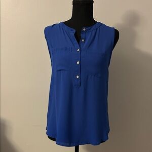 LOFT Royal Blue Sleeveless Blouse